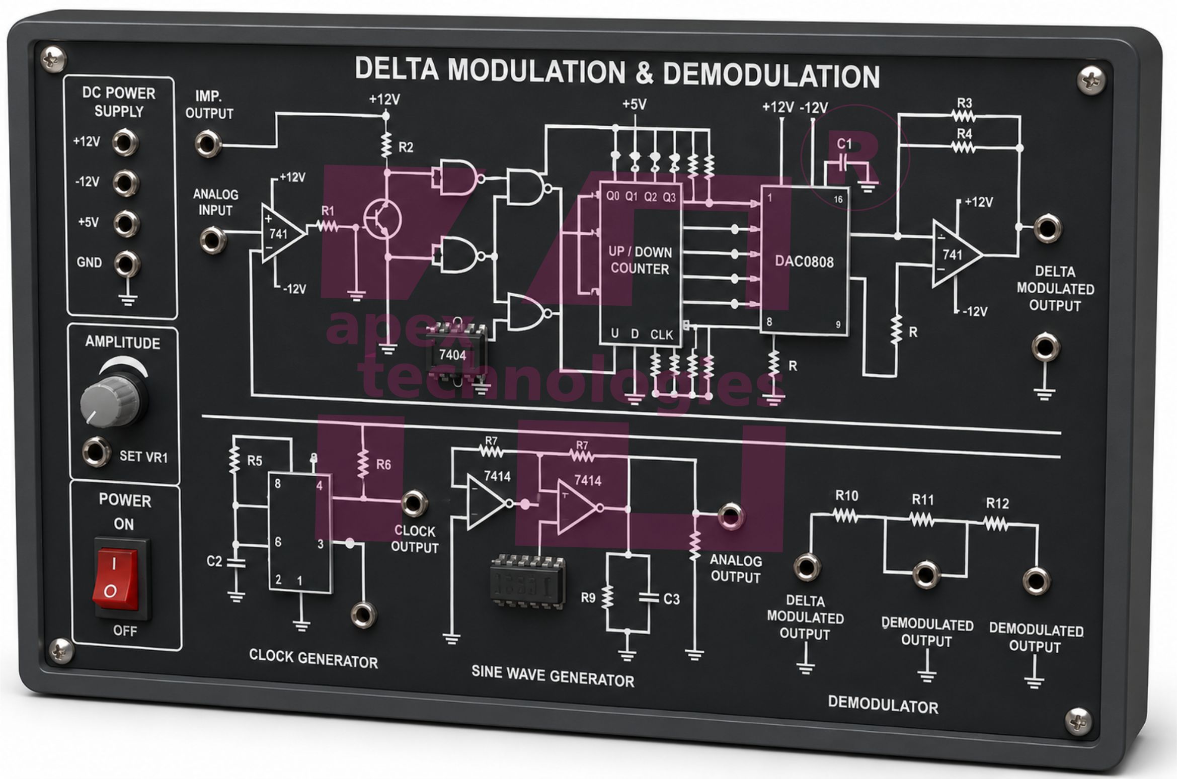 Delta Modulation & Demodulation Trainer Kit