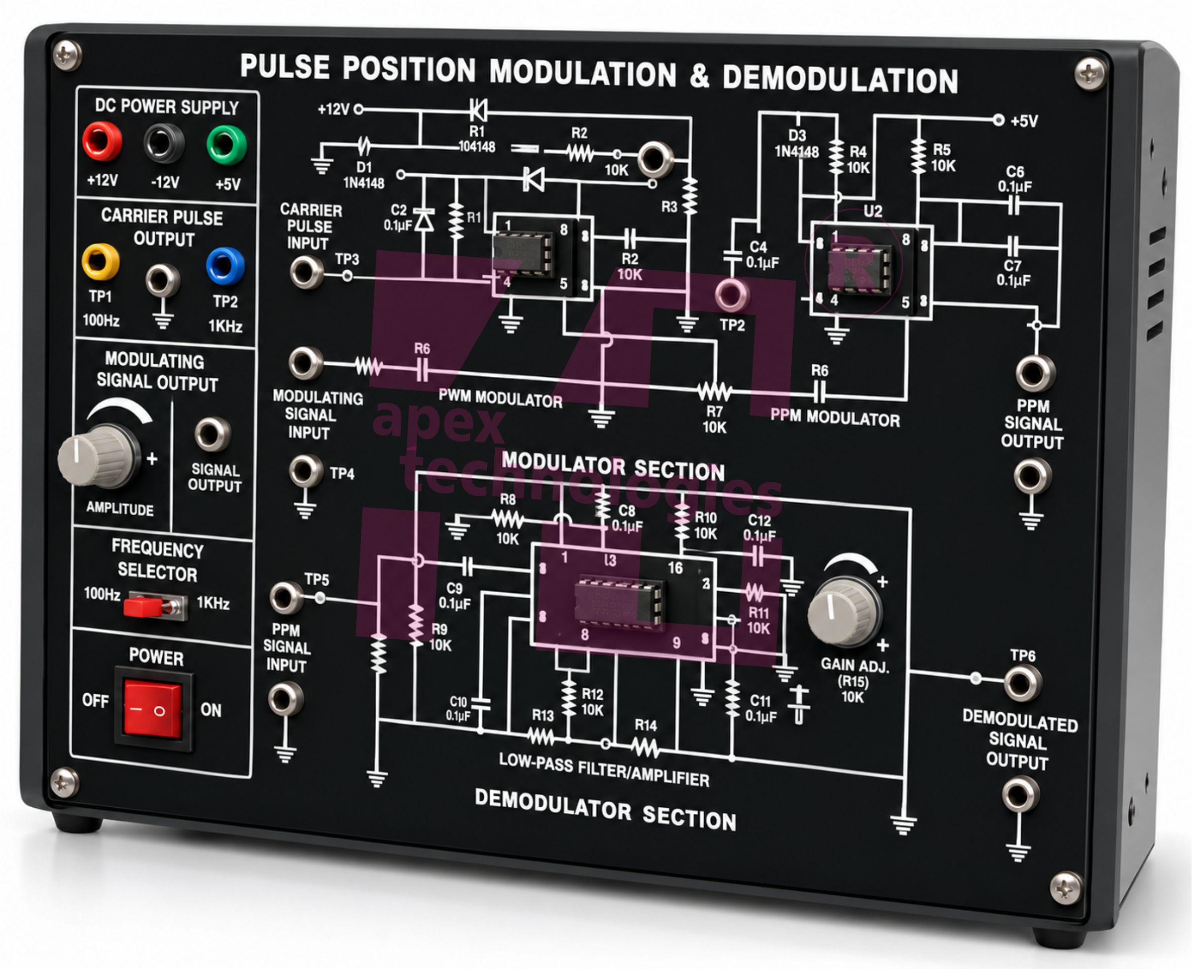 Pulse Position Modulation & Demodulation Trainer Kit